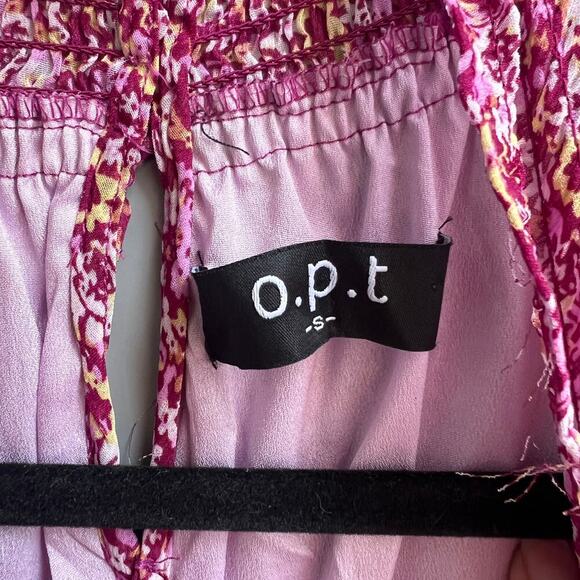OPT Pink Floral Chiffon Midi Sun Dress Size S - Picture 5 of 7